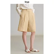 ltyp旅途原品 漢麻亞麻休閒防曬闊腿短褲 M L XL XL 甘草黃