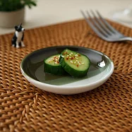 【日本cobono】職人匠釉 濃淡兩色 窯燒小皿8cm ‧ 橄欖綠