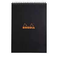 【Rhodia|Classic】上掀式圈裝筆記本_ A4__5x5方格 _80g_80張_ 黑皮