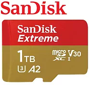 【代理商公司貨】SanDisk 1TB 190MB/s Extreme U3 microSDXC UHS-I V30 A2 記憶卡