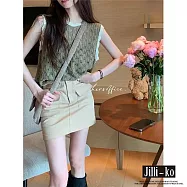 【Jilli~ko】溫柔風花邊鏤空針織馬甲背心 J10543 FREE 綠色