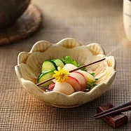 【日本見谷陶器】雛菊花形 陶瓷小缽9cm ‧ 棕褐黃