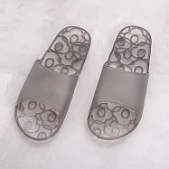 333家居鞋館 粉漾花瓣排水拖鞋 黑M