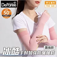 蒂巴蕾 冰酷手肘加強防曬袖套-露指 (男女適用) 瑪瑙紅色