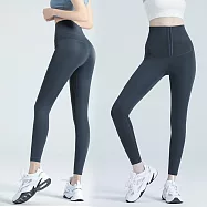 【KISSDIAMOND】排扣束腰收腹彈力緊身褲(KDP-PK01) 2XL 槍灰