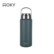 【WOKY 沃廚】提手輕芯鈦瓷易潔層保溫瓶500ML(4色可選) 夜幕綠
