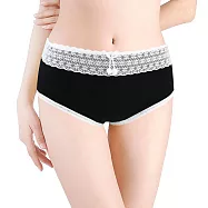 【K’s凱恩絲】浪漫迷人日系毛球蝴蝶結棉柔內褲 L 黑色