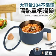 大容量304不鏽鋼隔熱單柄湯碗(附玻璃蓋) 綠