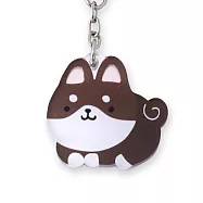 小鏡子鑰匙圈 悠閒黑柴