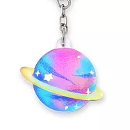 小鏡子鑰匙圈 粉藍星球