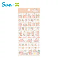 【日本正版授權】熊熊兔 透明貼紙 日本製 貼紙/手帳貼/裝飾貼紙 KUMAUSA - B款