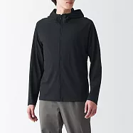 【MUJI 無印良品】男抗UV速乾聚酯纖維拉鍊外套 L 黑色