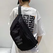 E.City_韓版多功能休閒胸腰包大挎包 黑