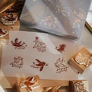 【Meow Illustration】櫸木印章套組-Love and peace(6入)