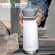 【OMORY】舒活不鏽鋼真空手提吸管瓶650ml 霜白