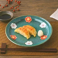 【日本Aito製作所】美濃燒|和風花語 陶瓷淺盤14cm ‧ 青瓷綠