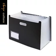 珠友 A4/13K站立式風琴夾/多層文件夾/分類夾/文件盒/伸縮文件夾/辦公室文件收納/檔案收納-12層 01黑