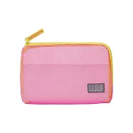 【KING JIM】FLATTY SHEER 多功能網狀拉鍊袋 M 粉紅色 (5164-PK)