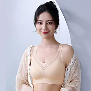 【KISSDIAMOND】愛心網紗透氣舒適高包覆無鋼圈內衣(KDW-809) 2XL 膚色