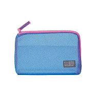 【KING JIM】FLATTY SHEER 多功能網狀拉鍊袋 M 藍色 (5164-BL)