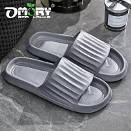 【OMORY】簡約EVA條紋拖鞋- 灰色27cm
