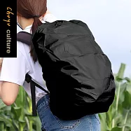 珠友 45L背包防雨套/背包防塵套/登山包防水罩/背包雨衣 02黑