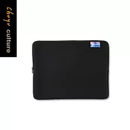 珠友 A4/13K防震拉鍊收納袋/萬用包/文具包/3C收納/筆電平板14吋內/平板包 01黑