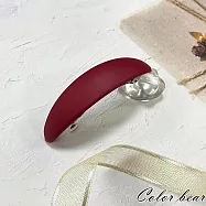 【卡樂熊】韓系簡約百搭造型彈簧夾/髮夾- 玫紅色