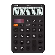 國家考試 專用計算機 台灣品牌 JINHO京禾 12位元 太陽能 質感文具 雙電源 極簡風格 JH-2792-12 個性黑