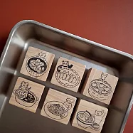 【小犬工作室】犬其林飲食指南│主食類檜木印章 ：小籠包(狐狸)