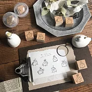 【avocado mori 森酪梨】 我的小帽子 My little hat | 木製印章 _櫻桃帽男孩