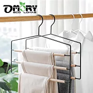 【OMORY】工業風鐵藝裙褲衣架三層- 黑色