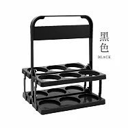 JIAGO 飲料咖啡啤酒提籃(可折疊收納) 黑色