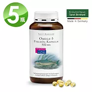 聖伯納德 Sanct Bernhard Omega-3魚油膠囊500mg(400粒/罐)X5瓶 多不飽和脂肪酸-原 德國百年草本