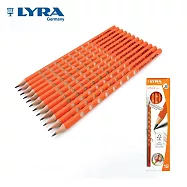 【德國LYRA】三角洞洞鉛筆(細)12入-HB 南瓜橘