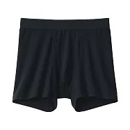 【MUJI 無印良品】男柔滑前開拳擊內褲 S 黑色