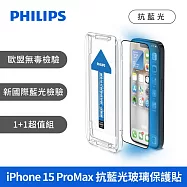 PHILIPS iPhone 15系列 防窺視鋼化玻璃保護貼-兩片超值組 iPhone 15 Pro Max