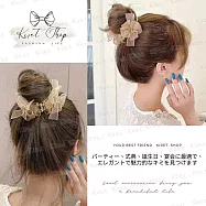 優雅系盤髮髮夾 快速盤髮抓夾 小香風氣質包包頭丸子頭 香檳金/典雅黑 任選 Kiret 無 香檳金