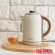 【THERMOS膳魔師】不鏽鋼電熱水壺1700ml(EHAT-1323A-FW) 奶昔白