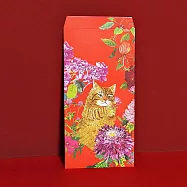 福獸納福紅包袋-花園貓/3入 大紅