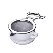 【日本青芳製作所】茶壺握把 不鏽鋼濾茶器 ‧ 銀