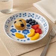 【日本Sango】職人窯燒 森林秘徑 陶瓷深盤20cm ‧ 花草