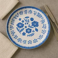 【日本Sango】職人窯燒 森林秘徑 陶瓷淺盤24cm ‧ 花草