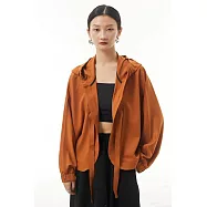 O-ni O-ni秋冬新款精選舒適透氣天絲棉連帽罩衫設計師款美拉德風格(品質保證)(S-9002) FREE 黃棕色