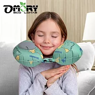 【OMORY】印花按壓充氣頸枕(附帆布收納袋) 恐龍