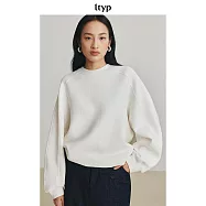 ltyp旅途原品 百搭休閒時髦解構廓形圓領黑色衛衣套頭上衣女秋 M L XL XL 荼白色