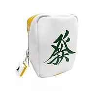 【日本正版授權】麻將造型 皮質收納包 化妝包/收納袋 紅中/發財 麻雀牌 - 發財牌