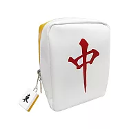 【日本正版授權】麻將造型 皮質收納包 化妝包/收納袋 紅中/發財 麻雀牌 - 紅中牌