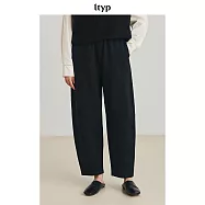 ltyp旅途原品 抓絨奶奶褲 秋冬寬鬆時髦百搭休閒直筒九分褲子女 M L-XL M 經典黑