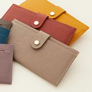 CHENSON真皮 超薄第四代 6卡極薄長夾 外側附獨立零錢袋 (W23449-K) 杏